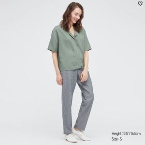 NWT Uniqlo Linen Tapered Pants - Dark Gray - Large